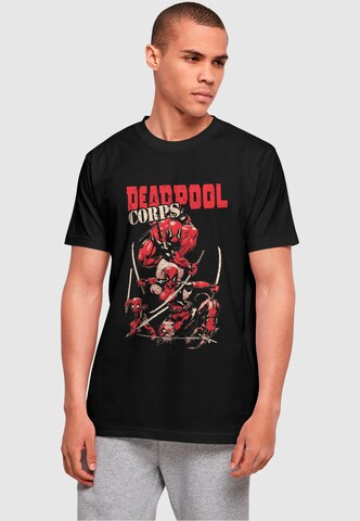 ABSOLUTE CULT Shirt 'Deadpool - Family Corps' in Zwart: voorkant