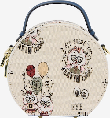 MYMO - Mala de ombro 'Pop Eyetheme' em branco: frente