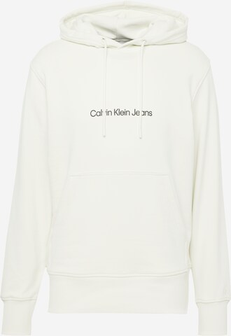 Calvin Klein Jeans Sweatshirt in Wit: voorkant