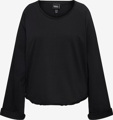 Sweat-shirt Ulla Popken en noir : devant