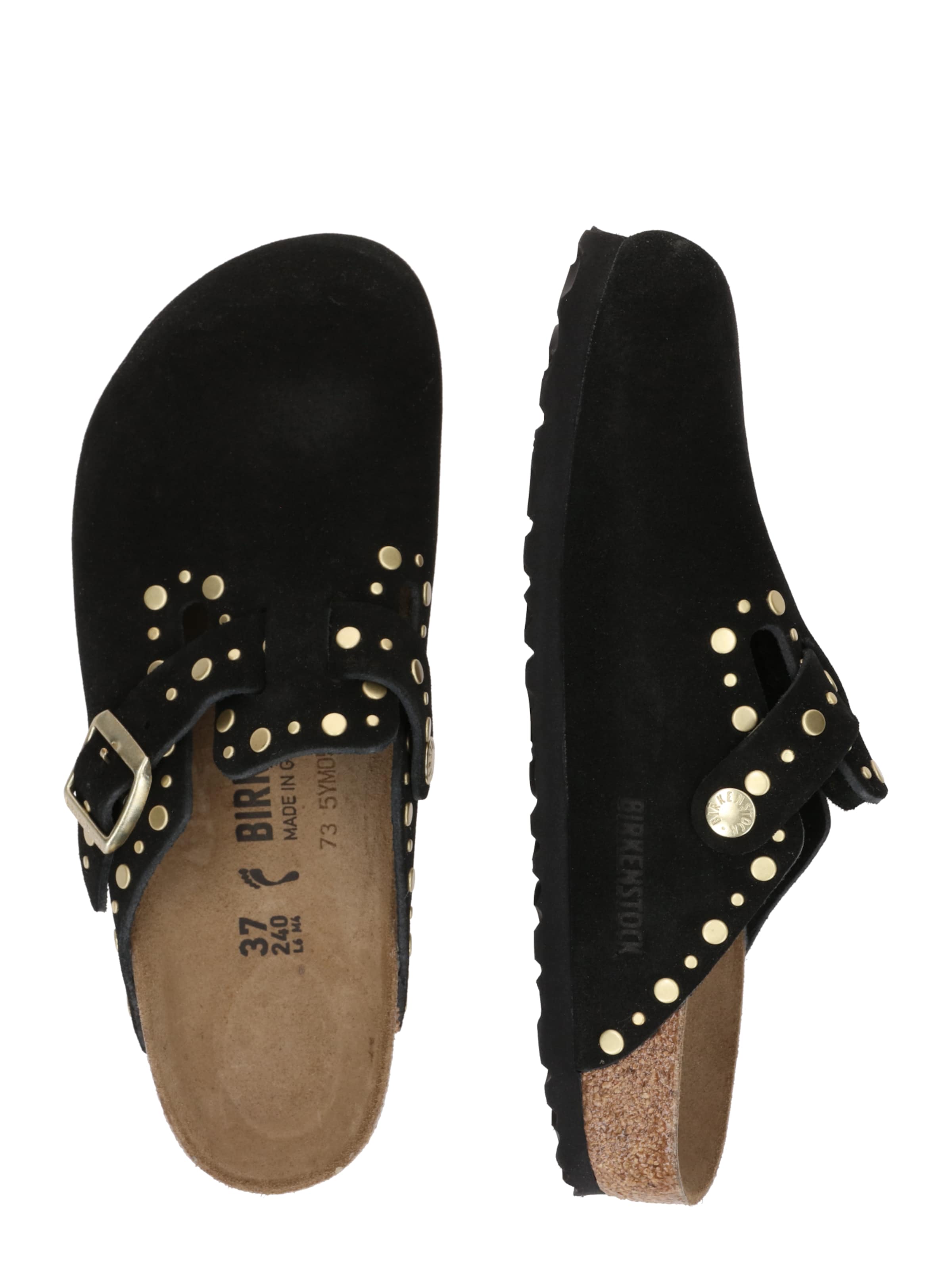 BIRKENSTOCK - Zapatos abiertos 'Boston Rivet LEVE' en negro