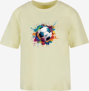 F4NT4STIC T-Shirt 'Bunte Fußball' in Gelb: Vorderseite