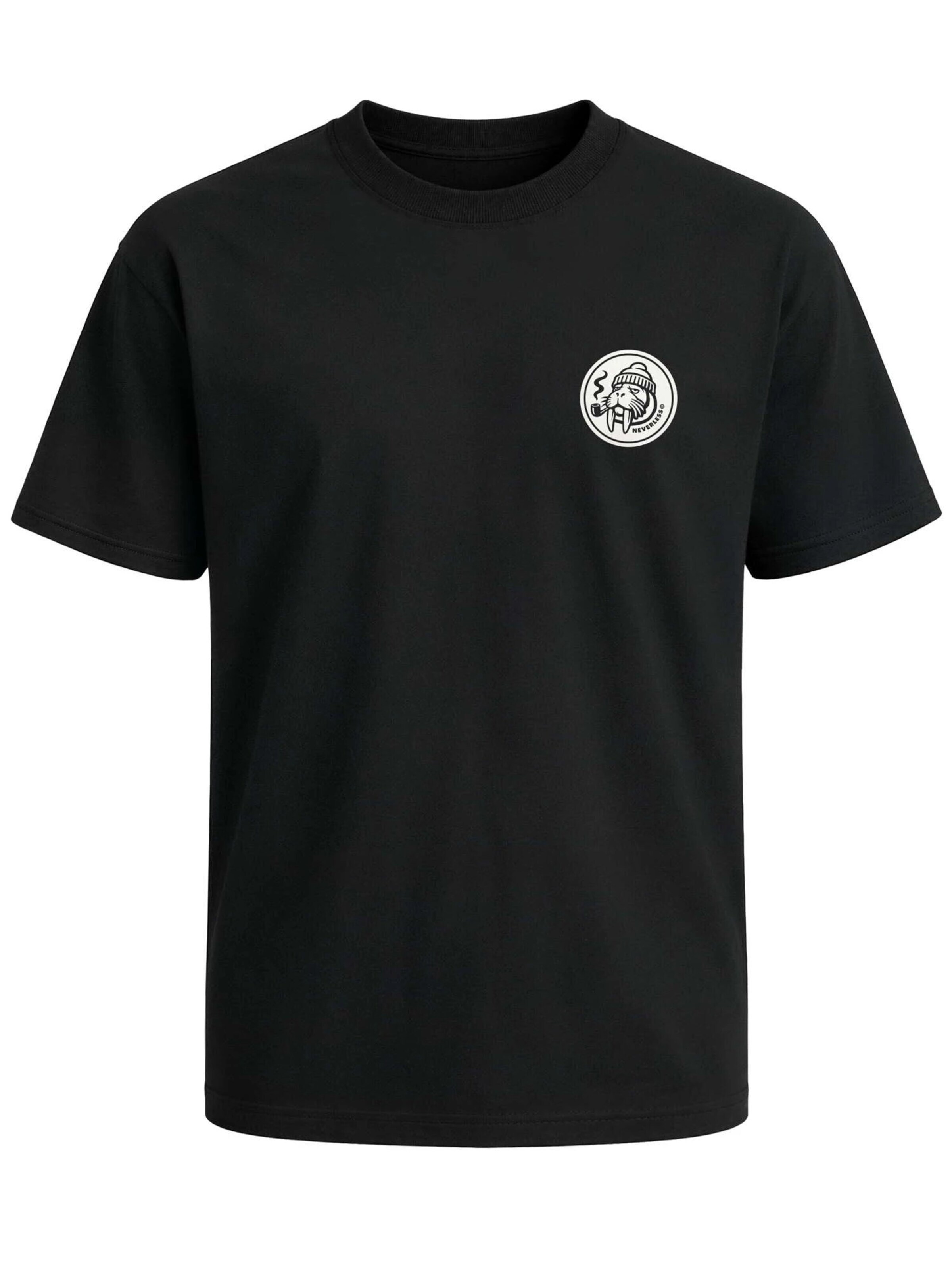 Neverless Shirt 'Walross' in Black: front