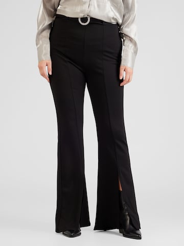 Trendyol Curve Rozkloszowany krój Spodnie w kolorze czarny: przód