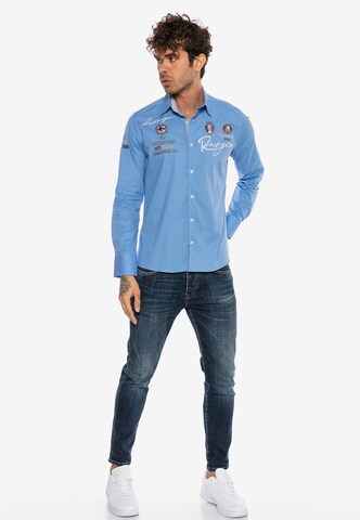 Redbridge Slim fit Button Up Shirt in Blue