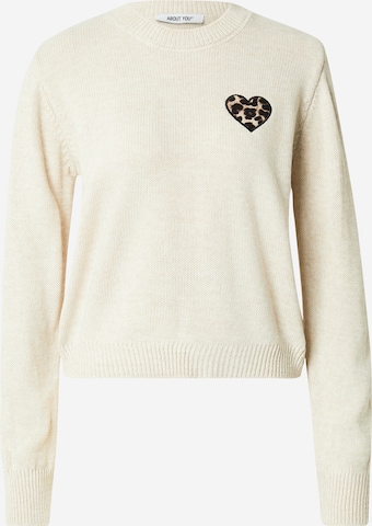 ABOUT YOU Neulepaita 'Rabea' värissä beige: etupuoli