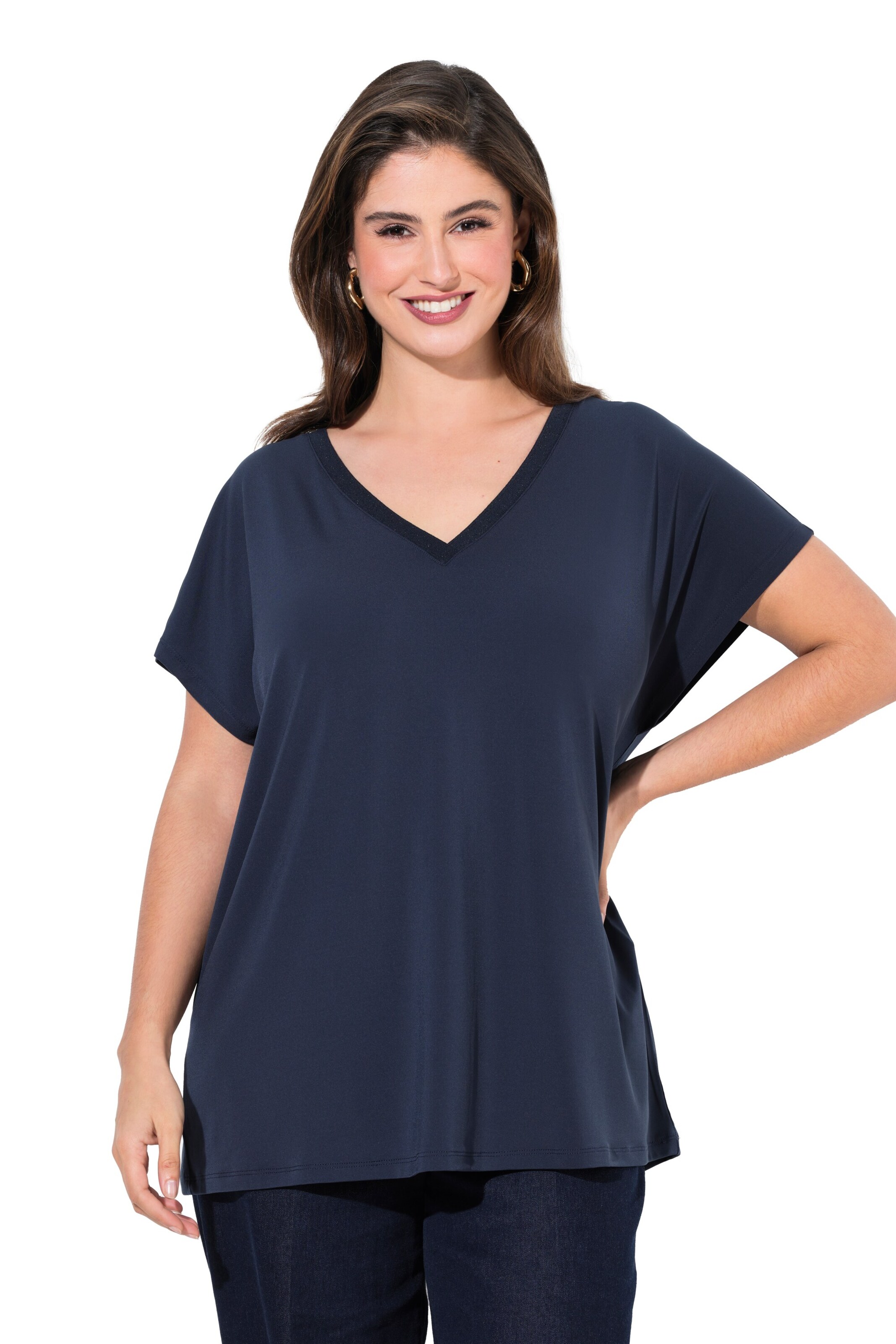 Ulla Popken Oversized shirt in Blue: front