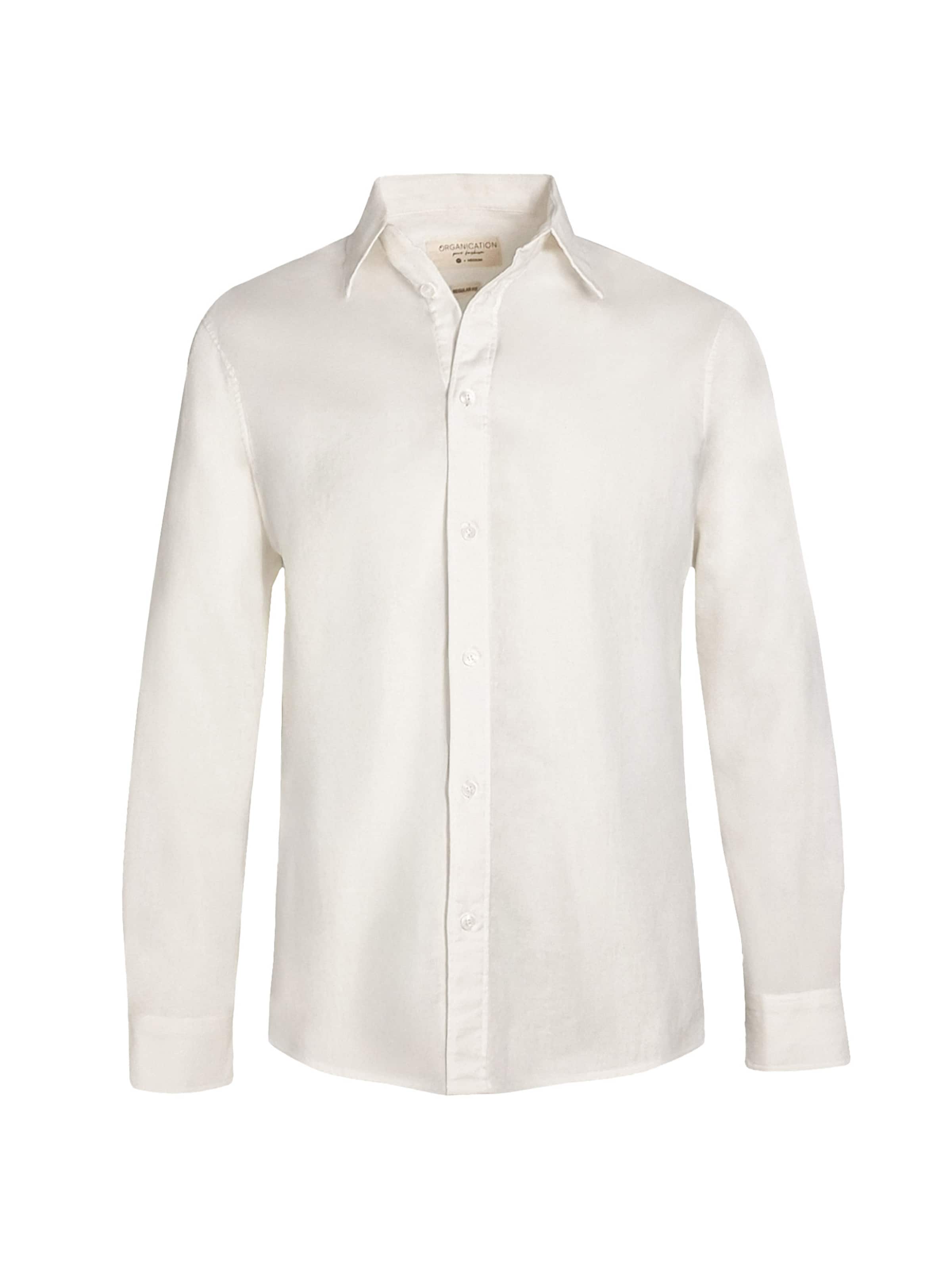 Organication Regular Fit Hemd in Weiß: Vorderseite