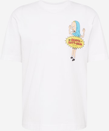 Only & Sons Shirt 'BEAVIS AND BUTTHEAD' in White: front