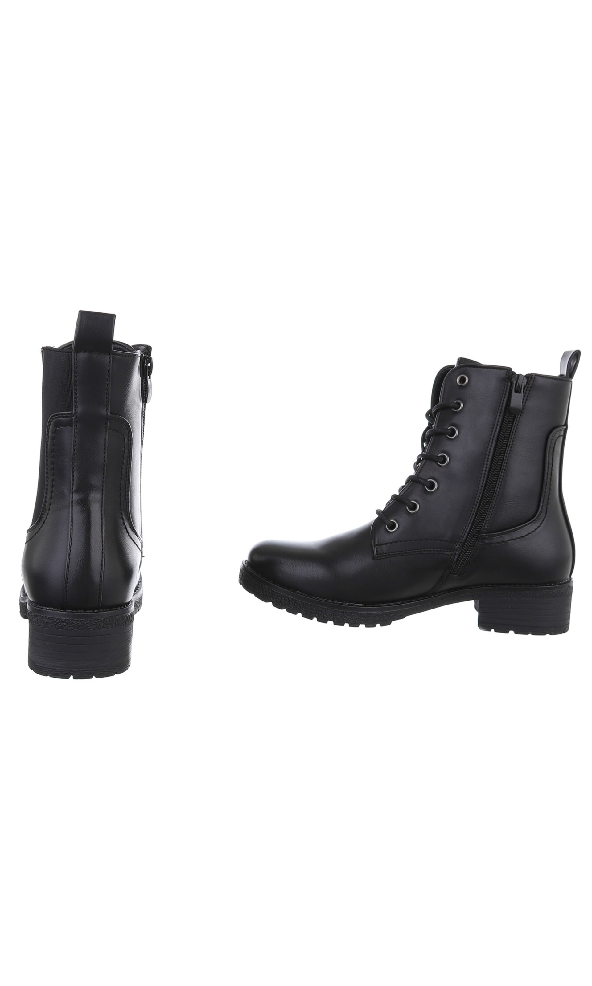 Ital-Design Schnürstiefelette in Schwarz