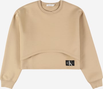 Calvin Klein Jeans Sweatshirt in Beige: front