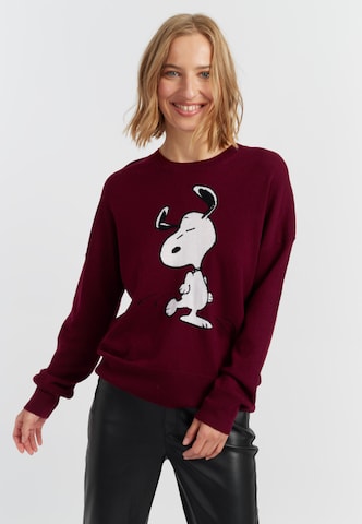 Chinti & Parker Pullover 'Dancing Snoopy' i rød: forside