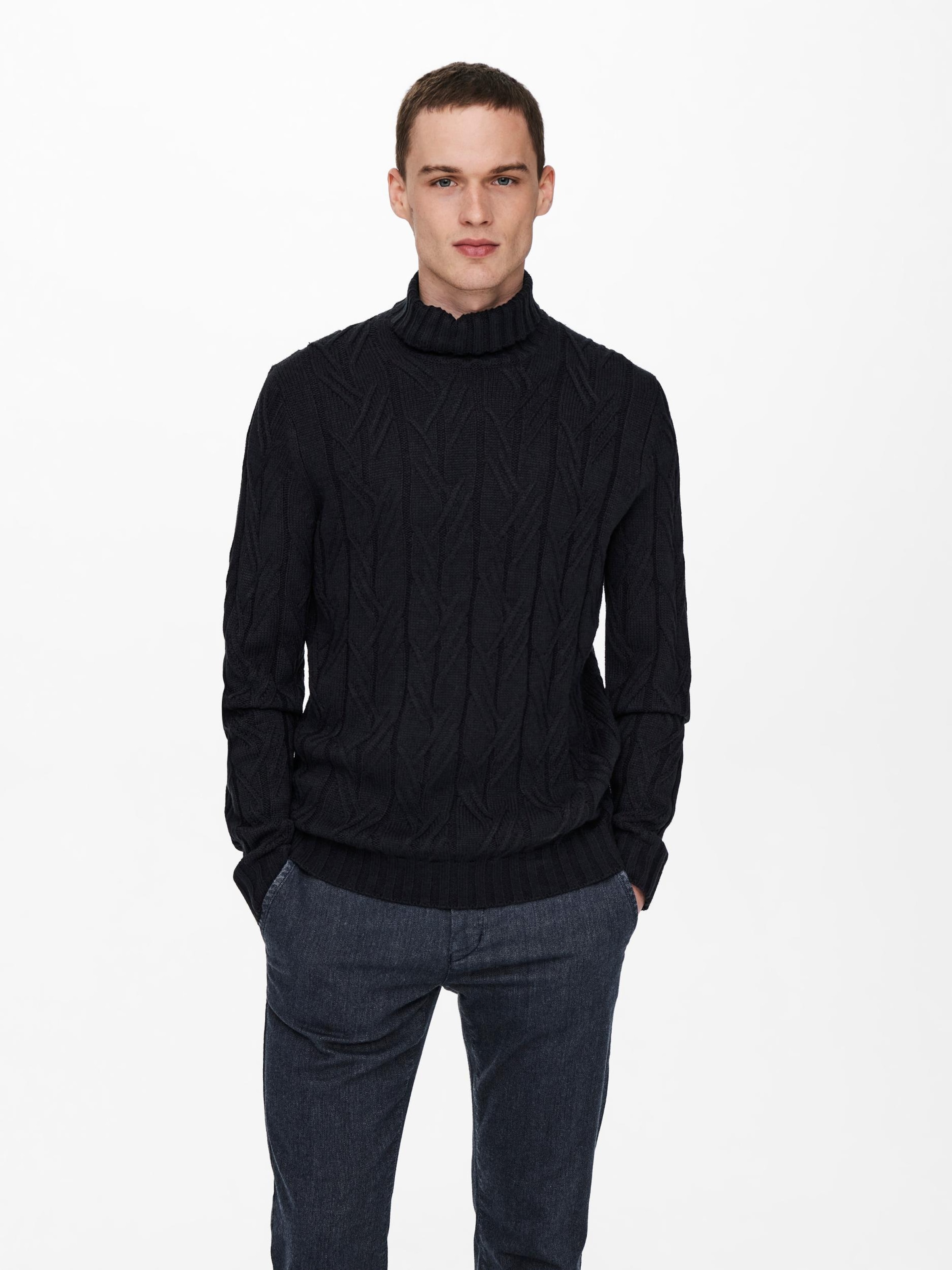 Männer Pullover & Strick Only & Sons Pullover in Nachtblau - NV53066