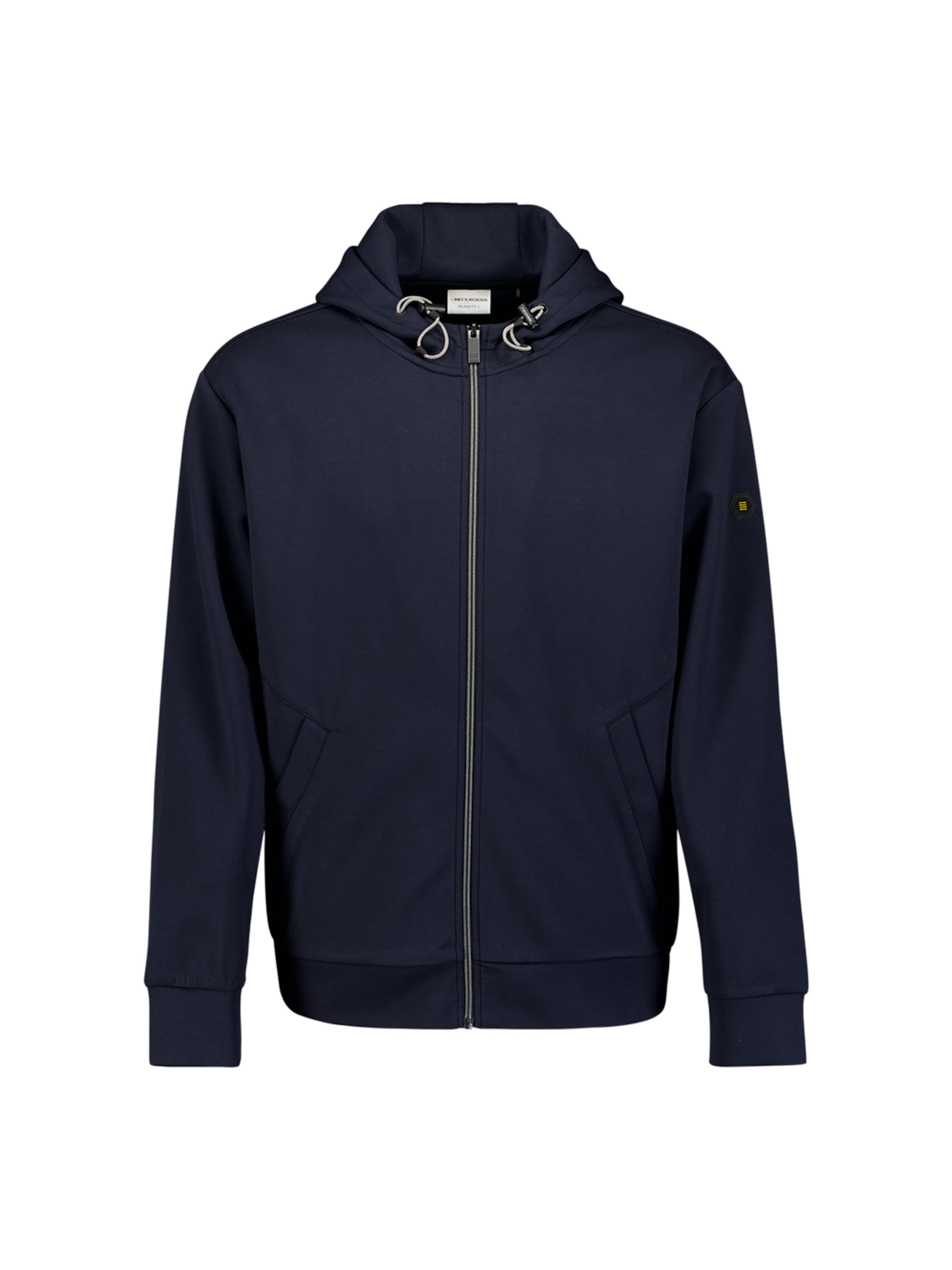 No Excess Zip-Up Hoodie in Blue: front