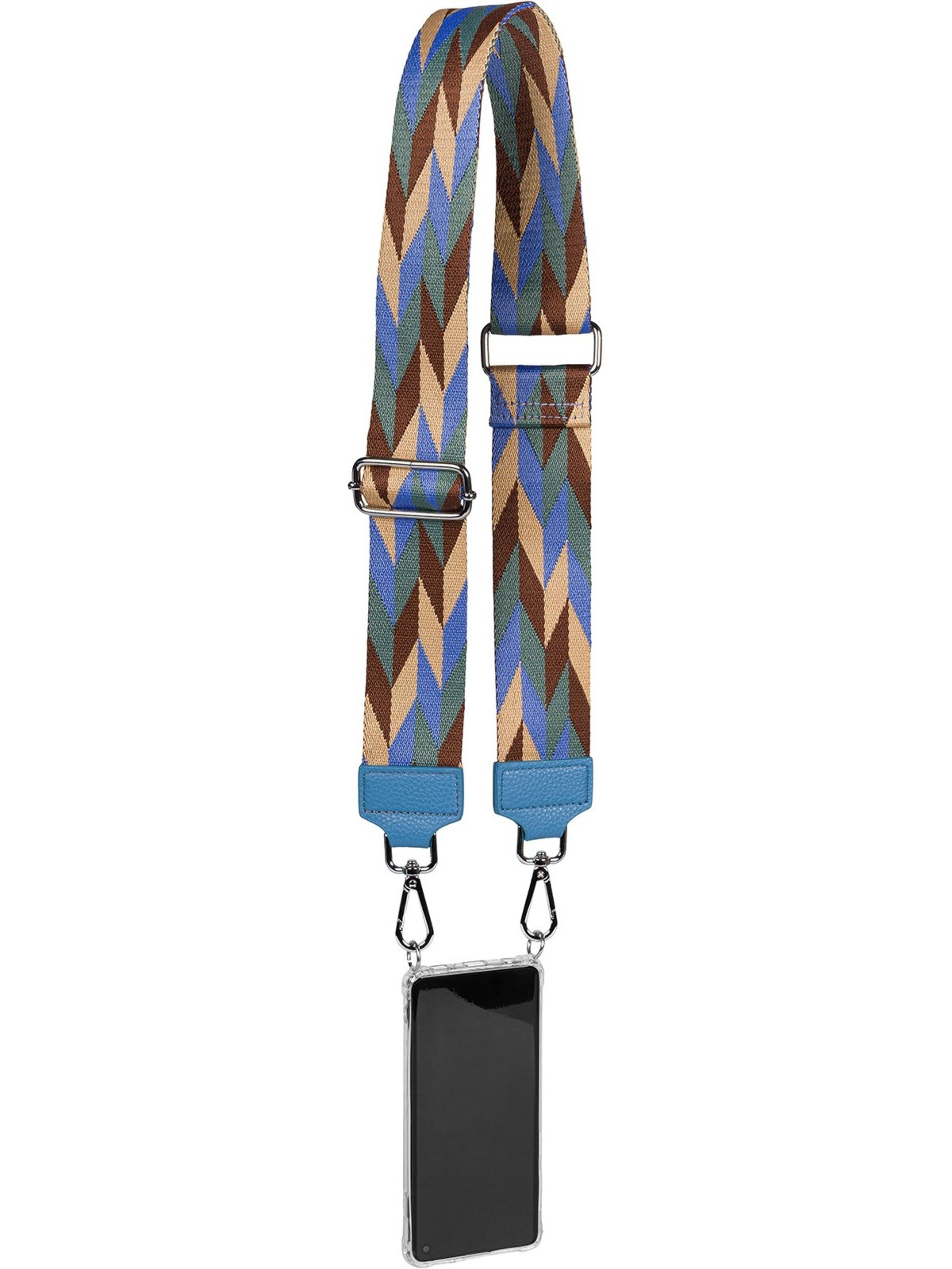 styleBREAKER Taschenzubehör 'Breiter Wechsel Taschengurt Rauten Muster'‌‌‌‌‌‌ in Blau