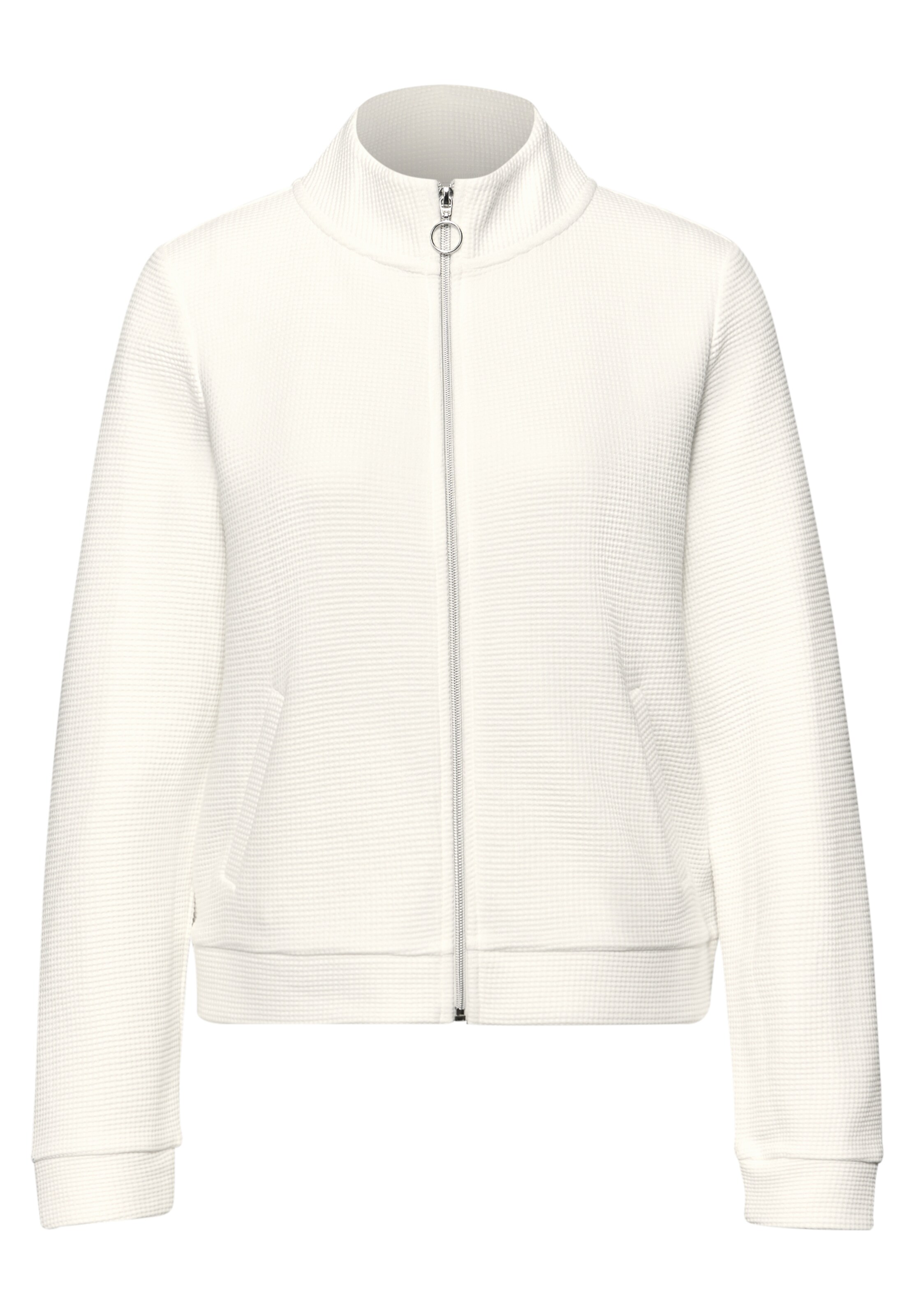 STREET ONE Sweatjacke in Weiß: Vorderseite