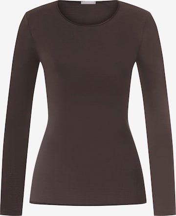 Hanro Longsleeve ' Cotton Seamless ' in Braun: Vorderseite