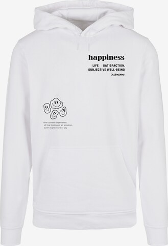 Sweat-shirt 'Happiness' F4NT4STIC en blanc : devant