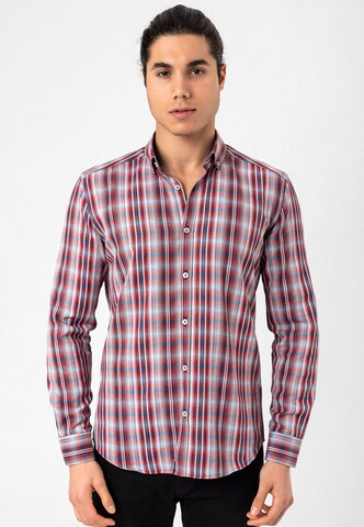 Coupe regular Chemise Felix Hardy en rouge : devant