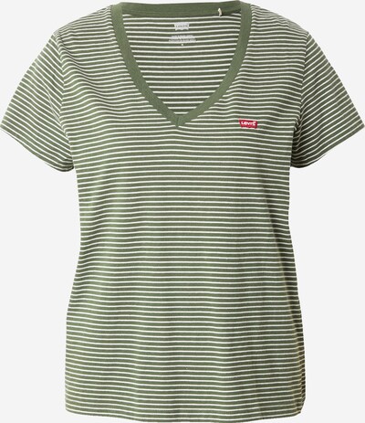 LEVI'S ® Shirt 'Perfect Vneck' in grün / weiß, Produktansicht