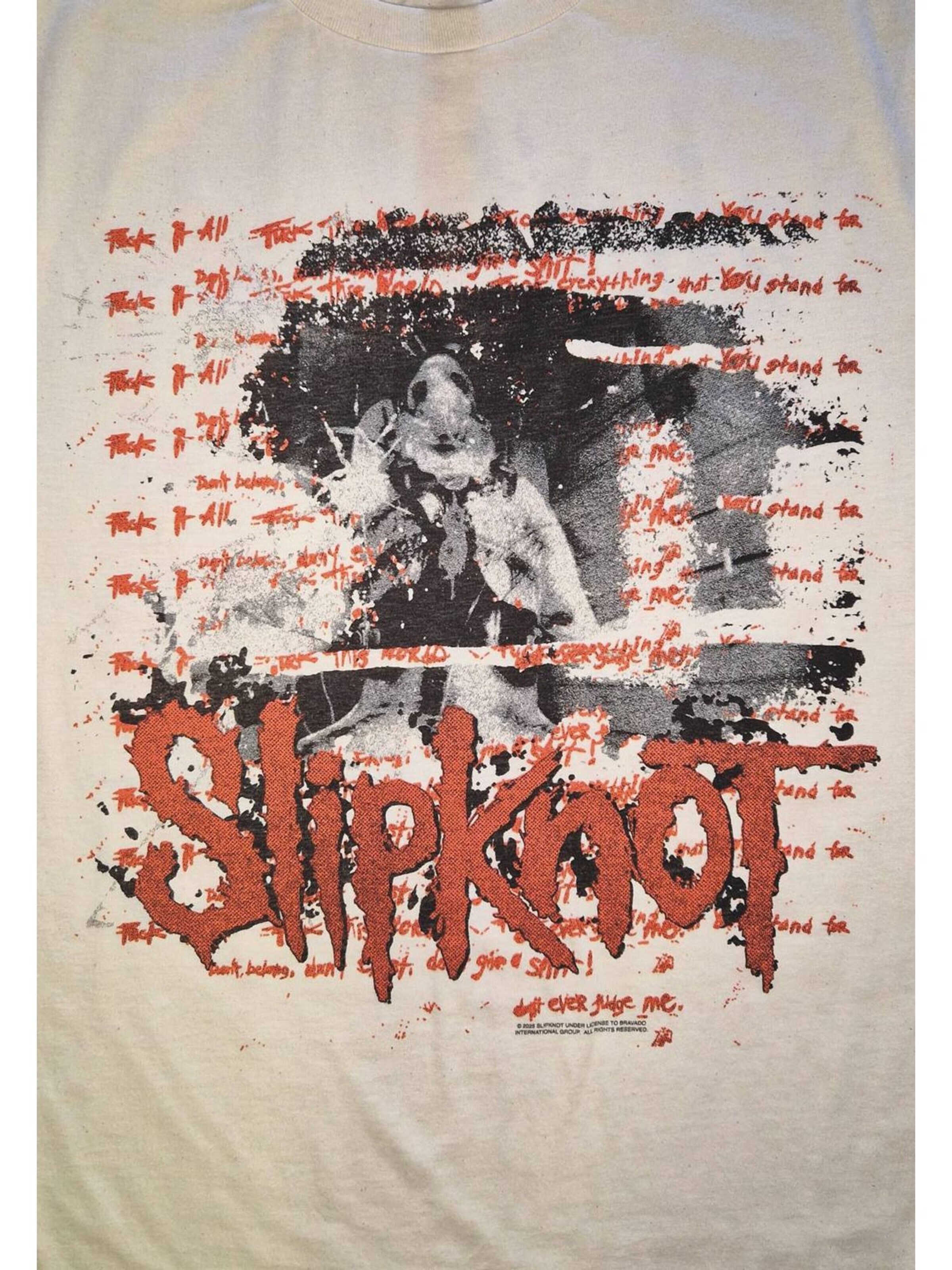 T-Shirt 'Slipknot Do Not Judge Us T-Shirt' SLIPKNOT en blanc