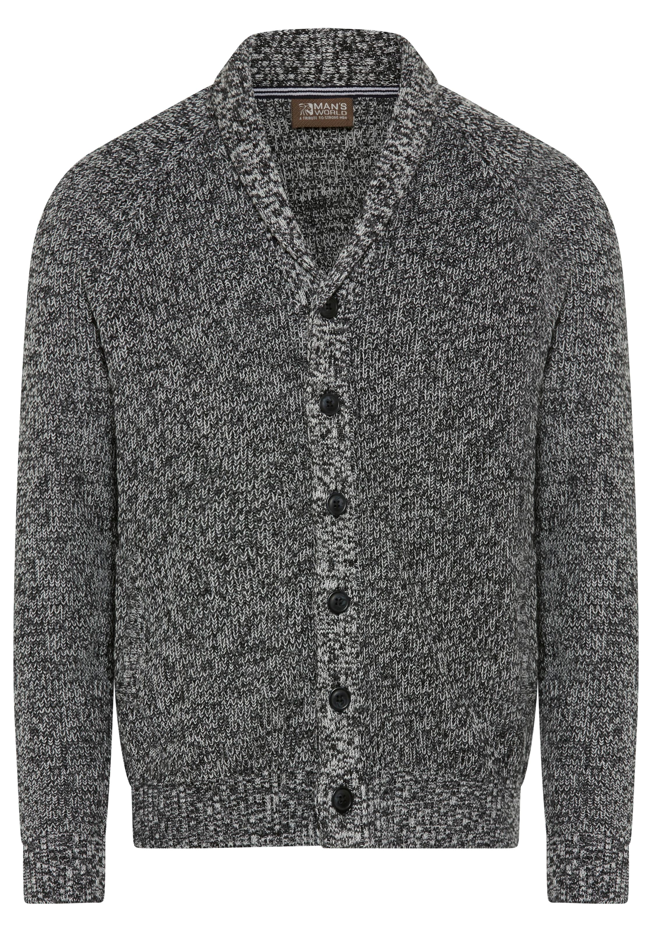 Man's World Knit Cardigan in Black: front
