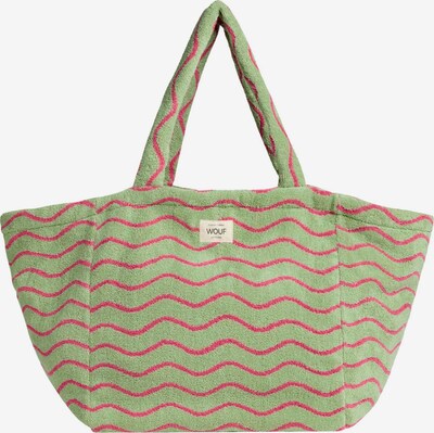 Wouf Shopper 'Terry Towel' in de kleur Groen / Pink, Productweergave