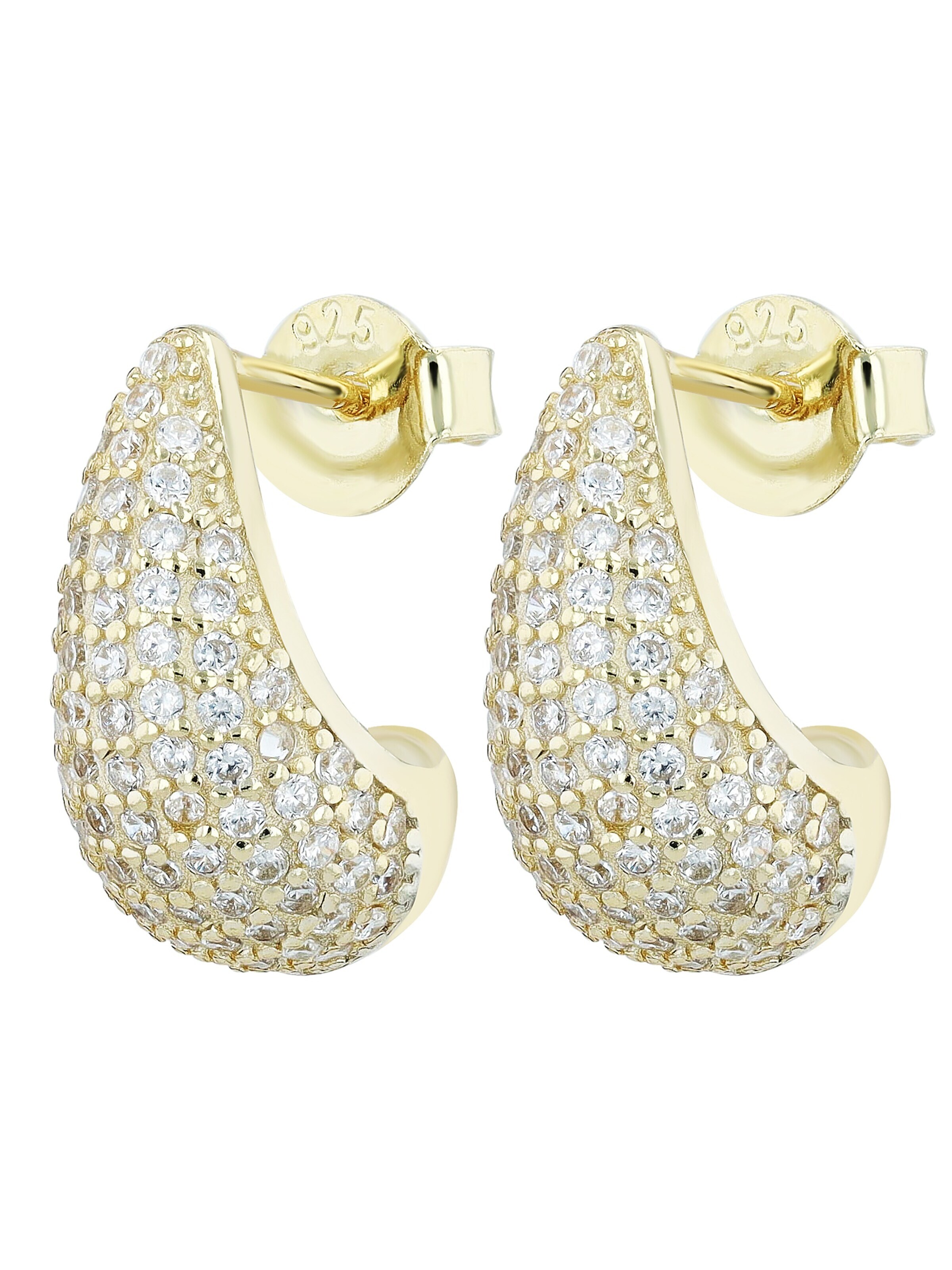 Akzent Earrings '"Livi" aus 925 Sterlingsilber, rhodiniert/vergoldet, langlebig' in Gold