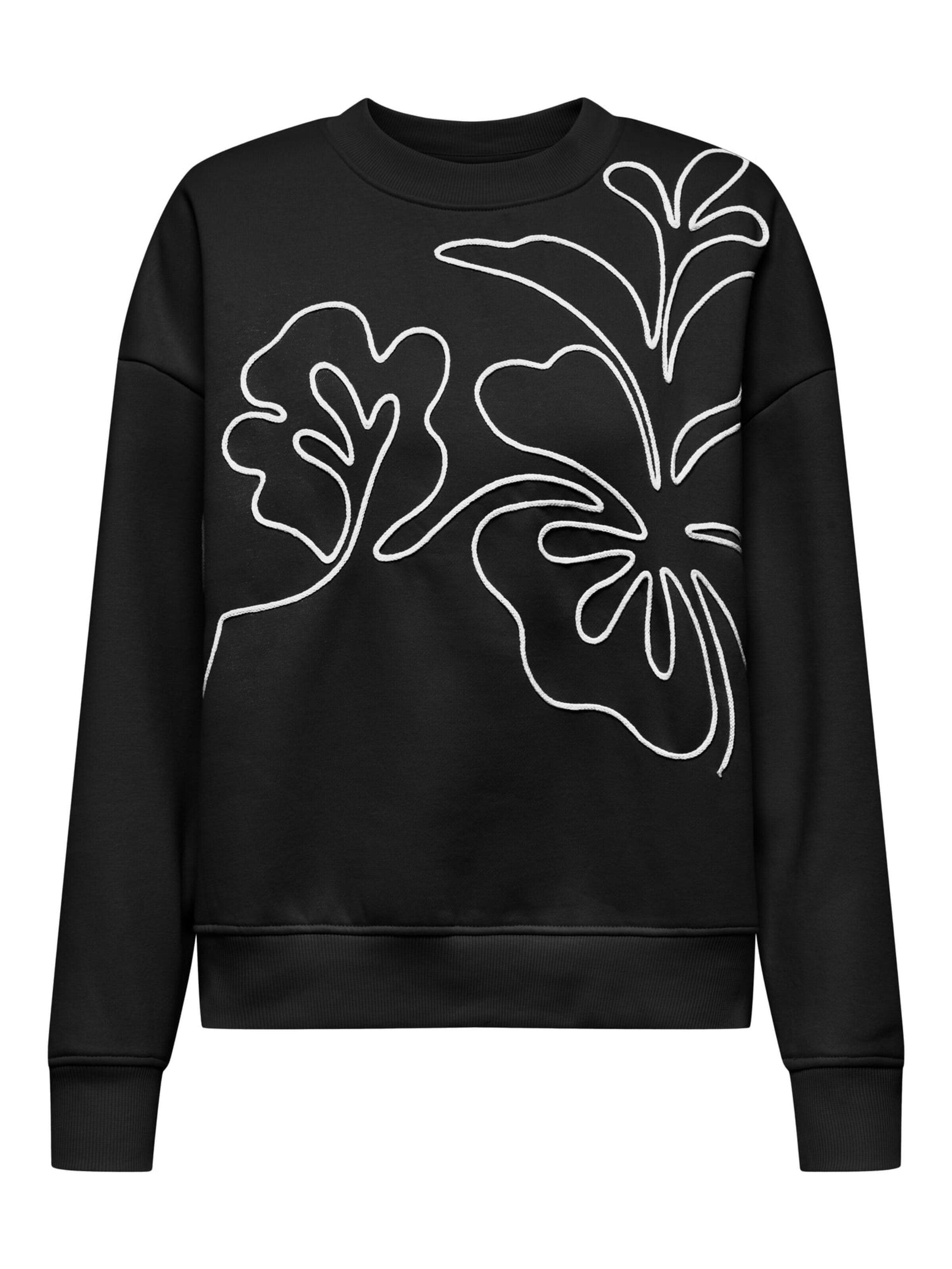 Jaqueline de Yong Sweatshirt 'Canoa' in Zwart: voorkant