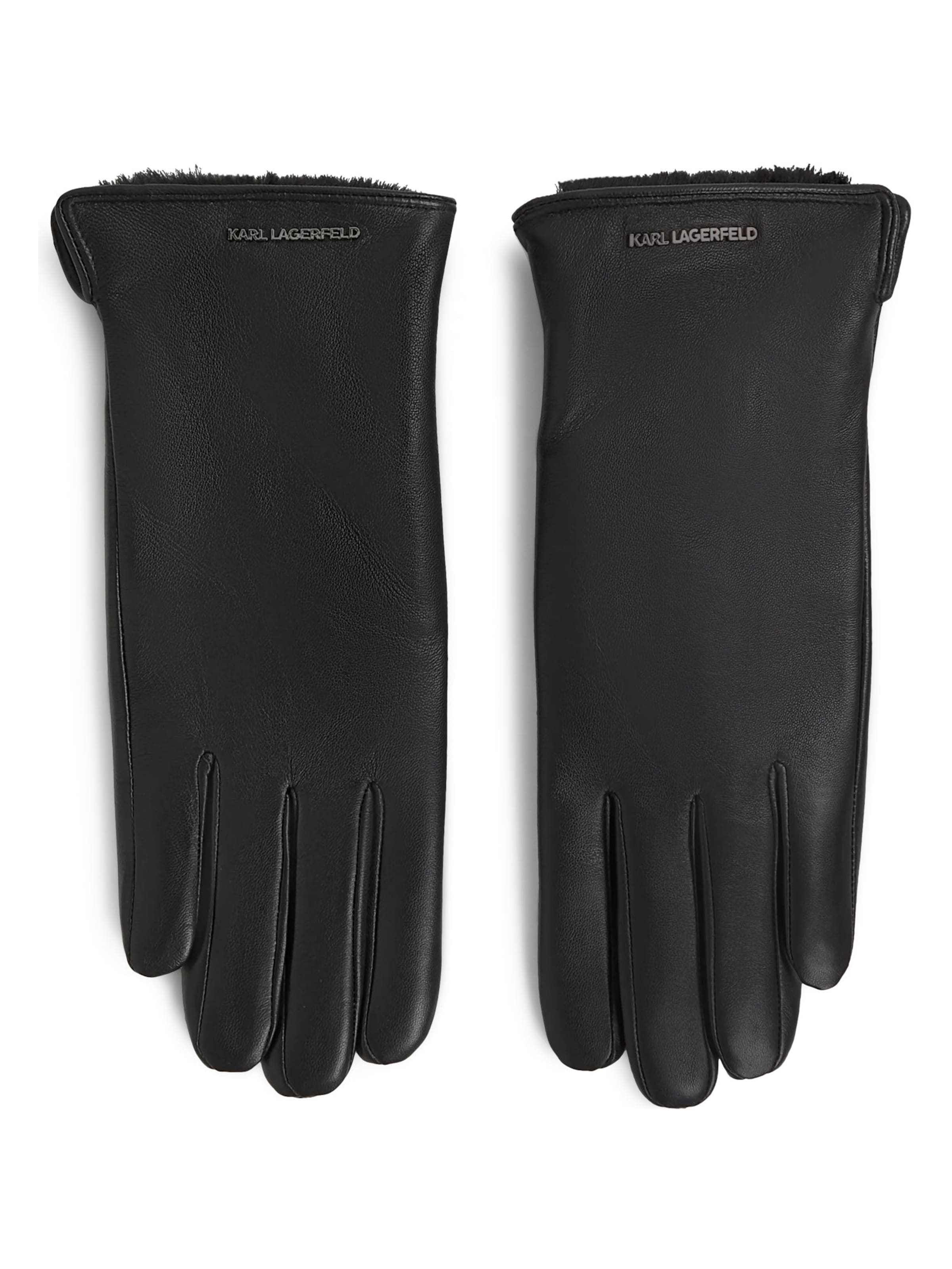 Karl Lagerfeld Fingerhandschuhe in Schwarz: Vorderseite