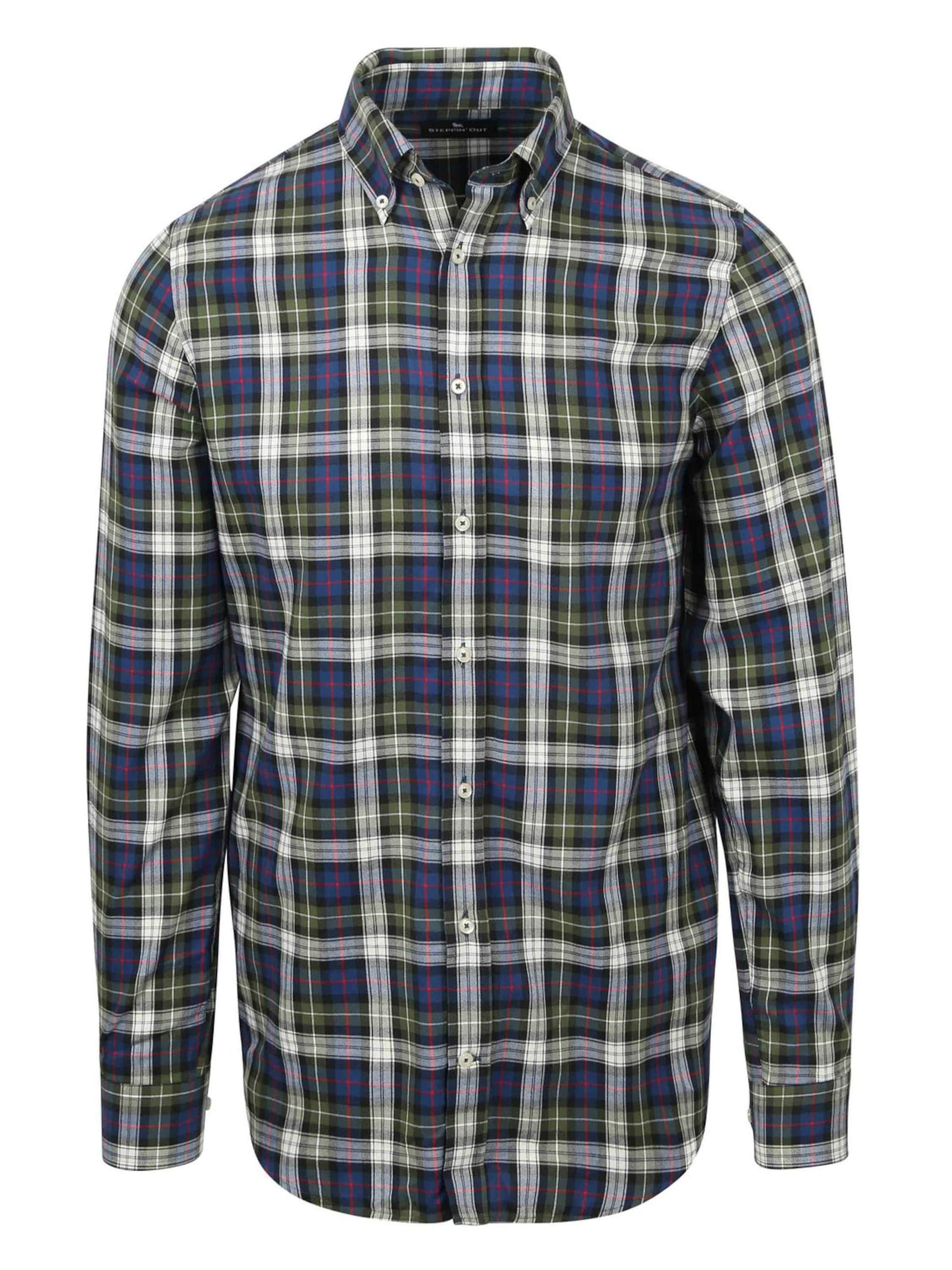 Steppin' out Slim fit Overhemd in Groen: voorkant