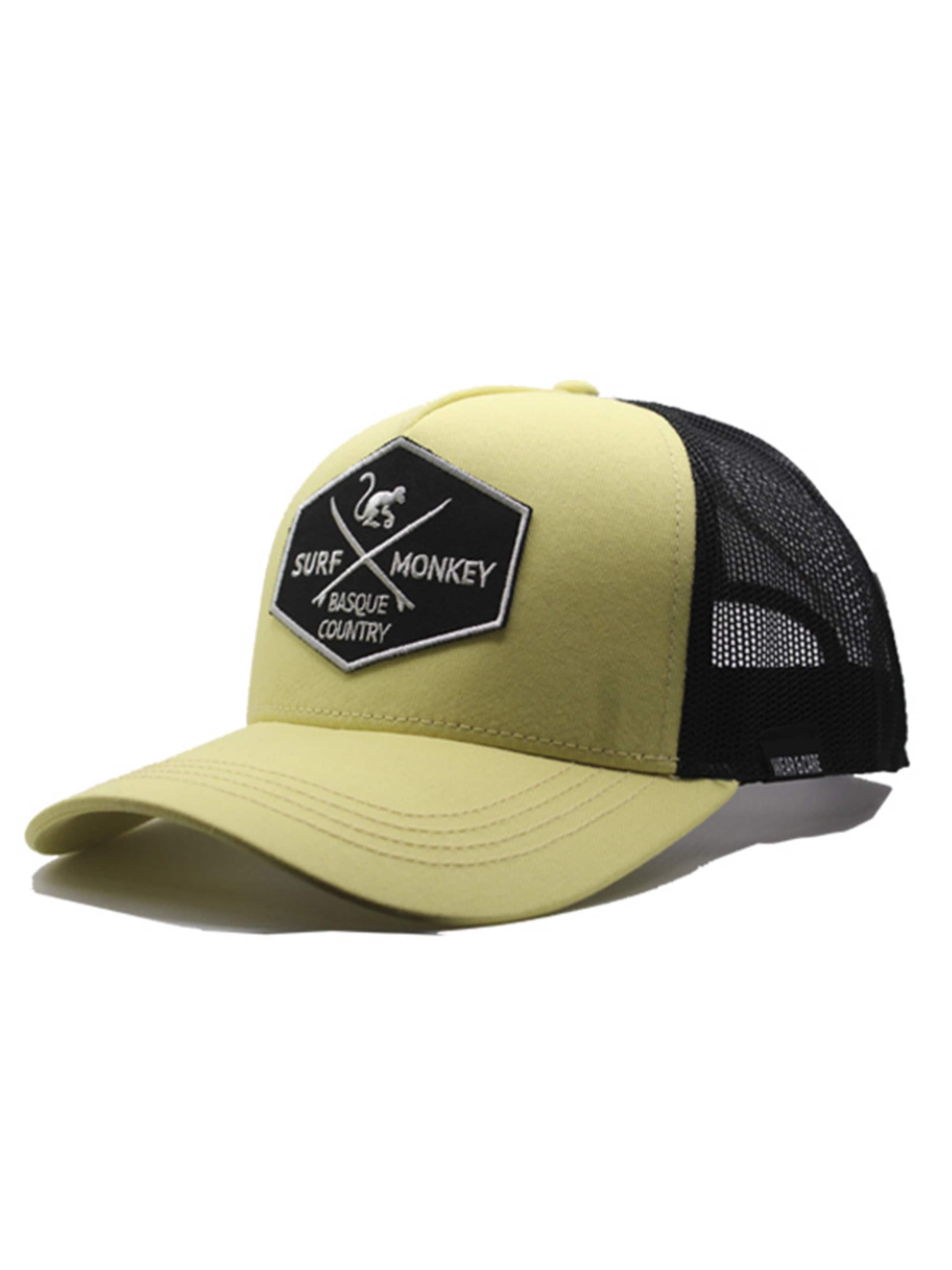 Cappello da baseball sportivo di Surf Monkey in giallo: frontale
