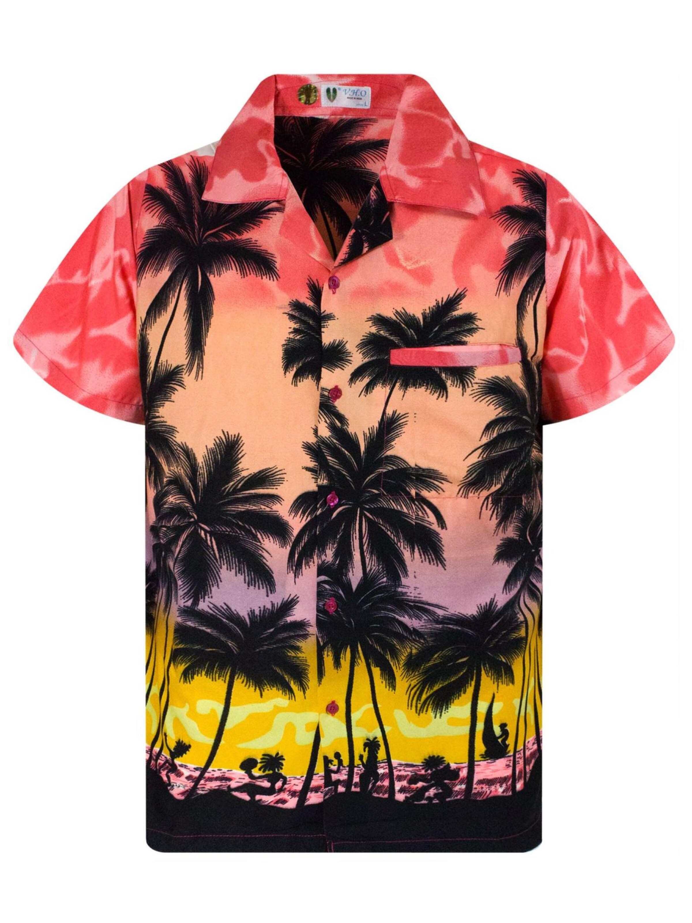 King Kameha Shirt 'Beach Eclectic'‌‌‌‌‌ in Rot: Vorderseite