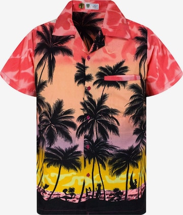 King Kameha Shirt 'Beach Eclectic' in Rot: Vorderseite