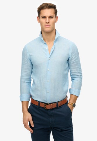 Superdry Regular fit Button Up Shirt in Blue: front