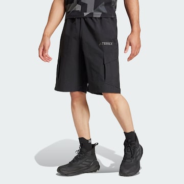 ADIDAS TERREX Loosefit Sportbroek 'Xploric' in Zwart: voorkant