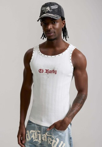 Ed Hardy - Camiseta en blanco: frente