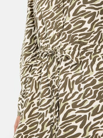 CAMEL ACTIVE Langes Hemdblusenkleid mit Allover-Print in Grün
