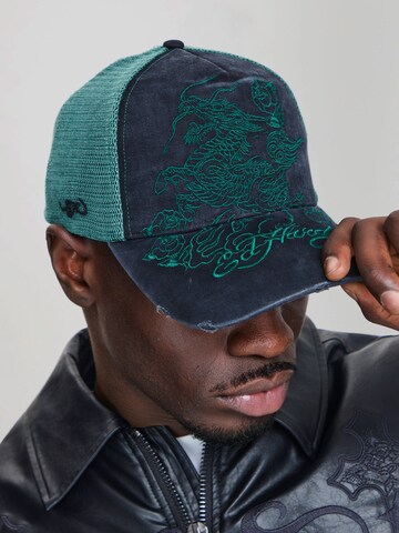 Cappello da baseball di Ed Hardy in verde: frontale