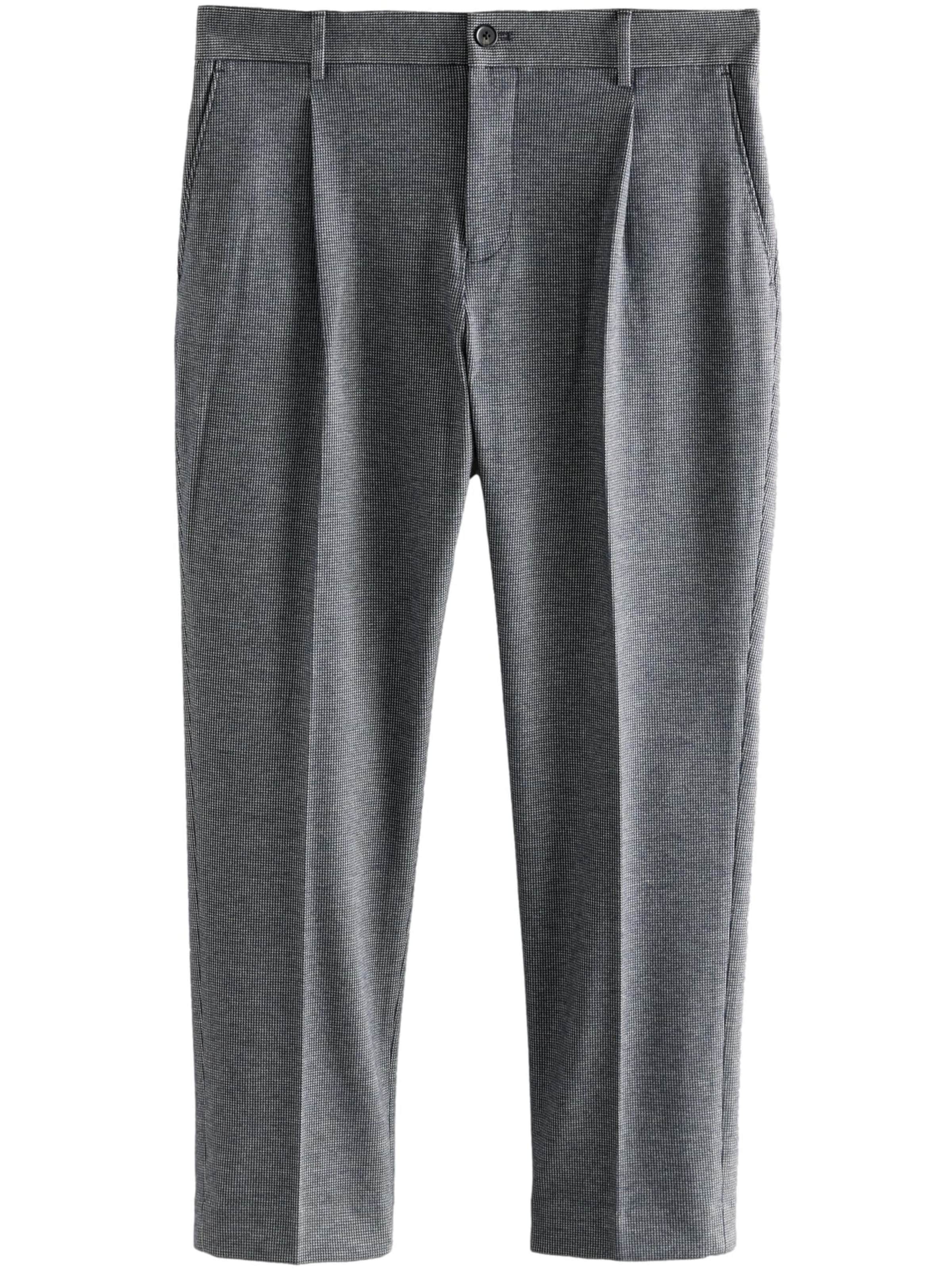 Pantaloni con piega frontale Next di colore blu fumo / bianco lana, Visualizzazione prodotti