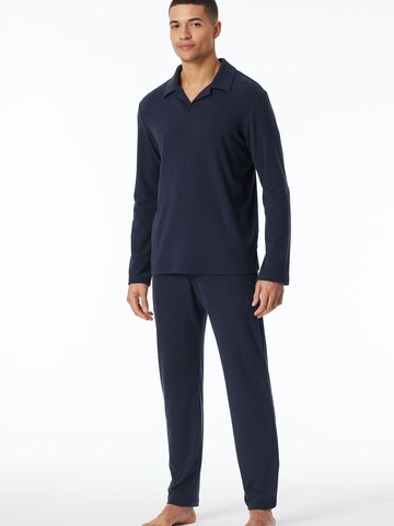 SCHIESSER - Pijama largo 'Selected Premium Warming' en azul
