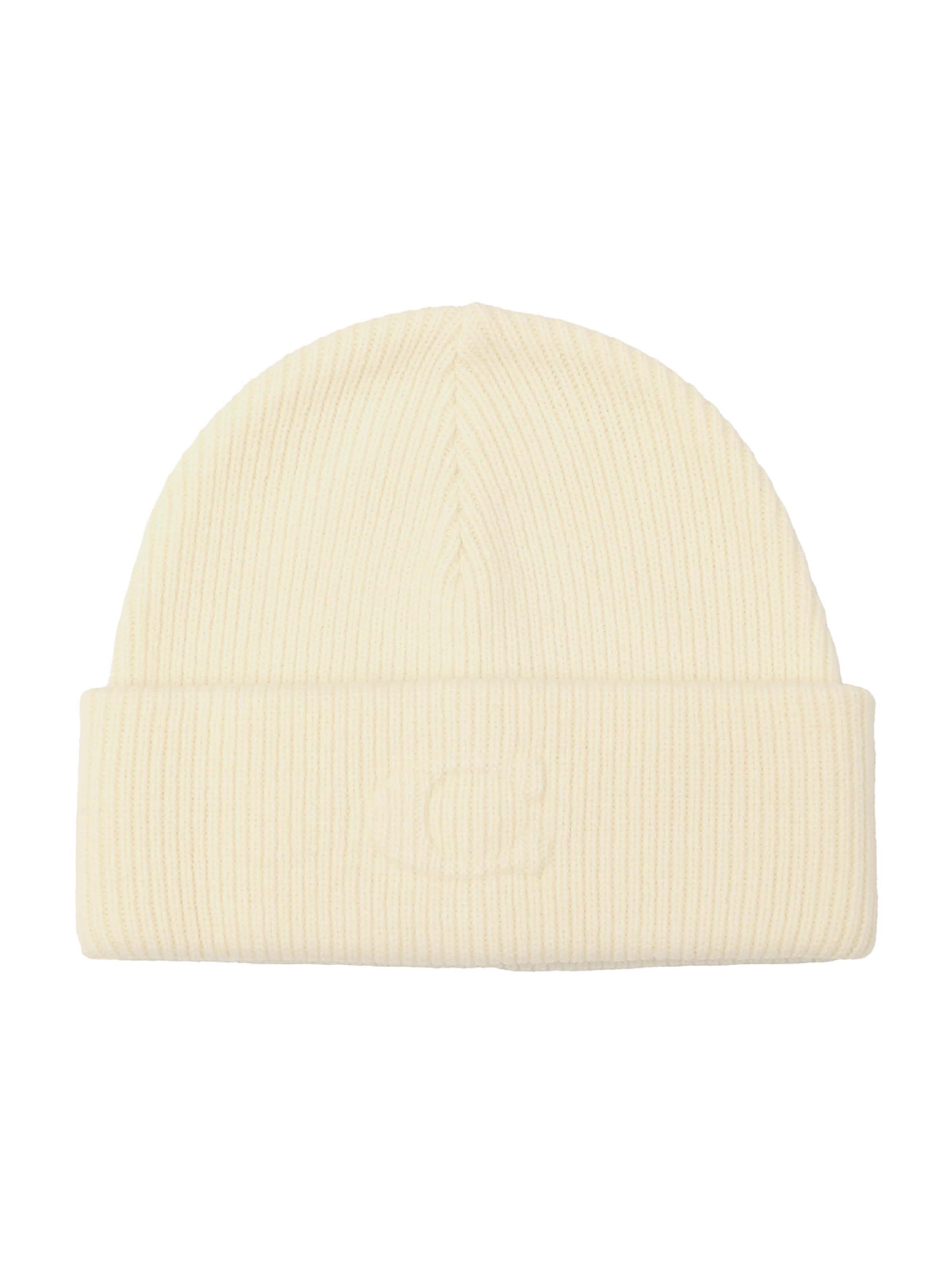 COACH Muts 'EMBOSSED C KNIT BEANIE' in Wit: voorkant