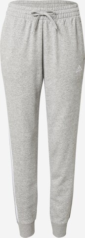 Pantalon de sport 'Essentials French Terry 3-Stripes' ADIDAS SPORTSWEAR en gris : devant