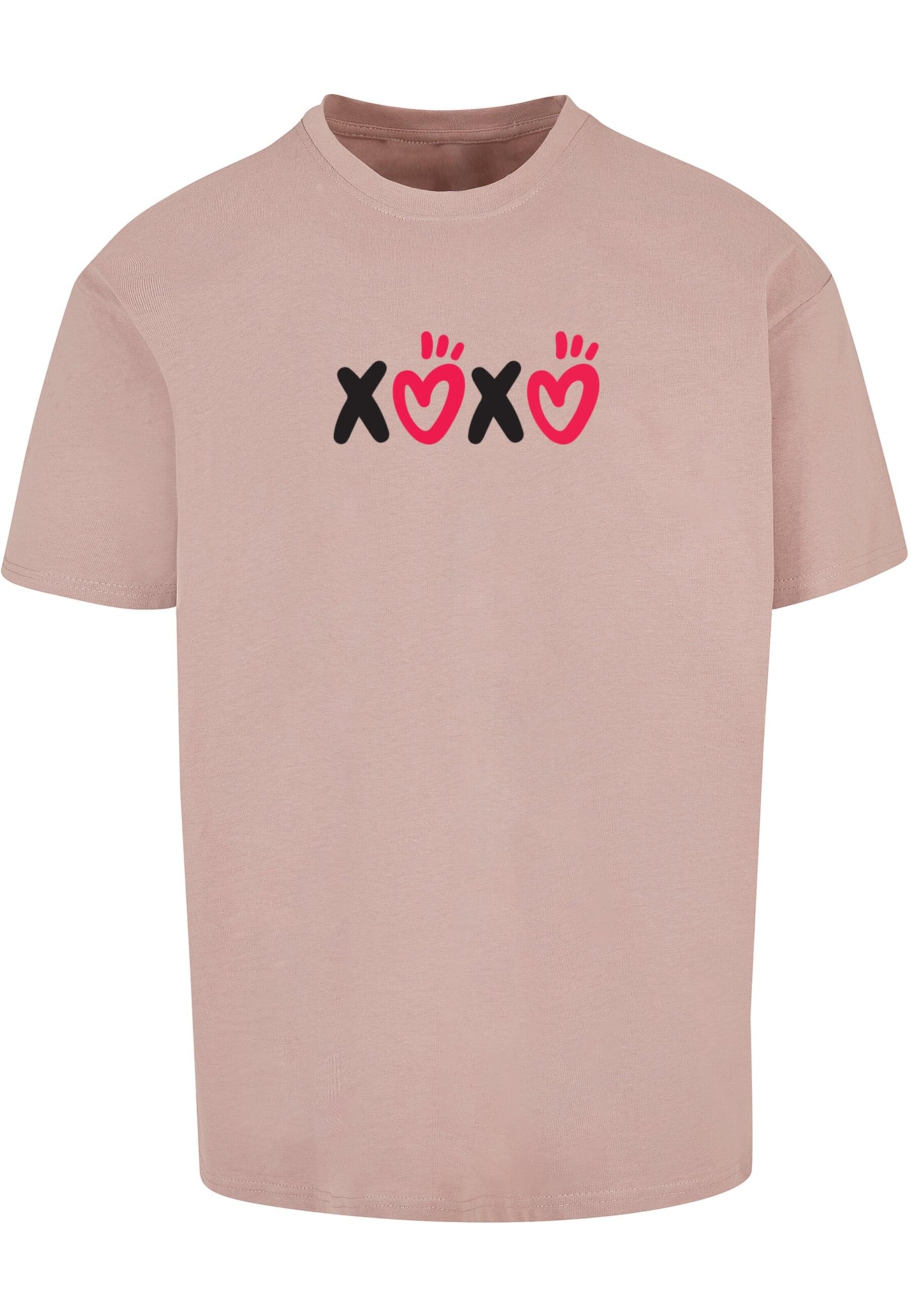 Merchcode Shirt ' Valentines Day - XOXO' in Roze: voorkant