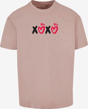 Maglietta ' Valentines Day - XOXO' di Merchcode in rosa: frontale