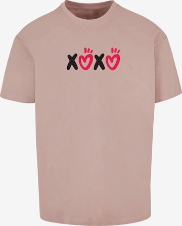 Merchcode Shirt ' Valentines Day - XOXO' in Roze: voorkant