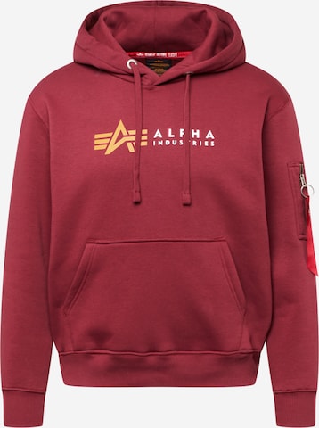 ALPHA INDUSTRIES Majica | rdeča barva: sprednja stran