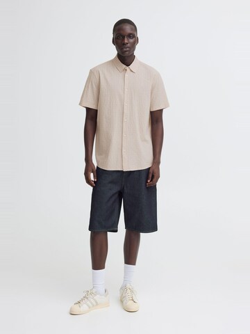 BLEND Regular Fit Kurzarmhemd ' BHBarny ' in Beige