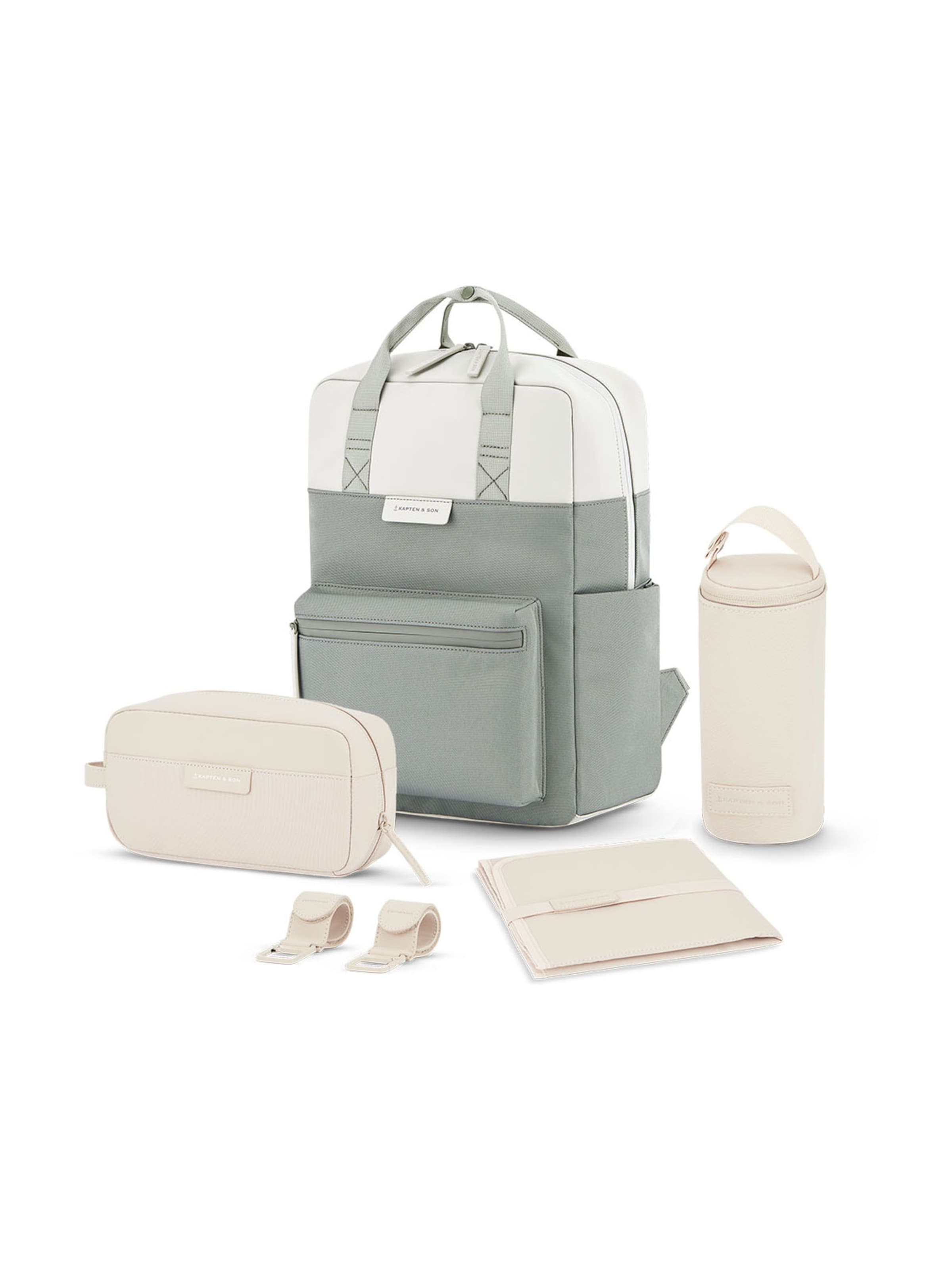 Kapten & Son Rugzak 'Bergen Pro Diaper' in Grijs: voorkant