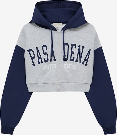 Pull&Bear Veste de survêtement en marine / gris chiné / blanc, Vue avec produit